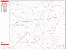 Silver Spring Zip Code Wall Map