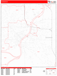 Saginaw Zip Code Wall Map