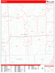 Warren Zip Code Wall Map