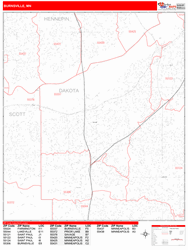 Burnsville Zip Code Wall Map