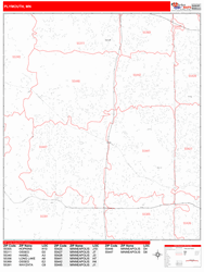 Plymouth Zip Code Wall Map