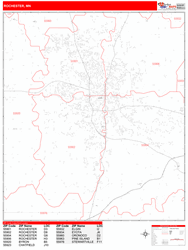 Rochester Zip Code Wall Map