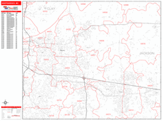 Independence Zip Code Wall Map