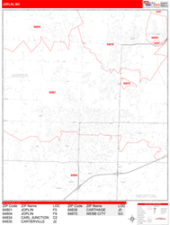 Joplin Zip Code Wall Map