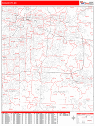 Kansas City Zip Code Wall Map