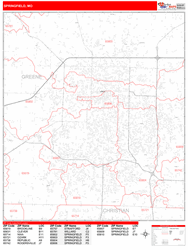 Springfield Zip Code Wall Map