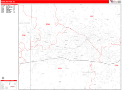 Burlington Zip Code Wall Map