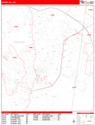 Chapel Hill Zip Code Wall Map