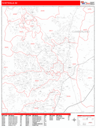 Fayetteville Zip Code Wall Map