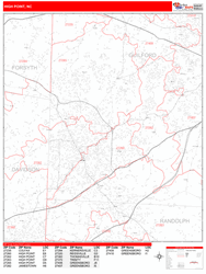 High Point Zip Code Wall Map