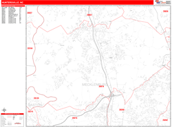 Huntersville Zip Code Wall Map