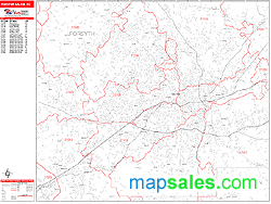 Winston-Salem Zip Code Wall Map