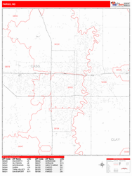 Fargo Zip Code Wall Map