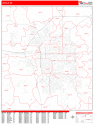 Lincoln Zip Code Wall Map