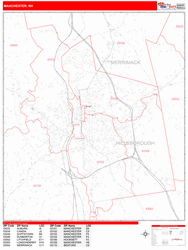 Manchester Zip Code Wall Map