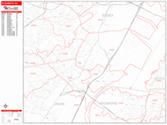 Elizabeth Zip Code Wall Map