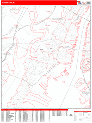 Jersey City Zip Code Wall Map