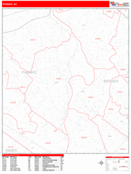 Passaic Zip Code Wall Map