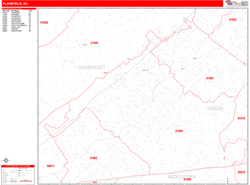 Plainfield Zip Code Wall Map