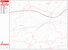 Union Zip Code Wall Map