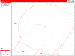 West New York Zip Code Wall Map