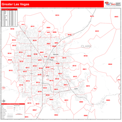 Greater Las Vegas Zip Code Wall Map