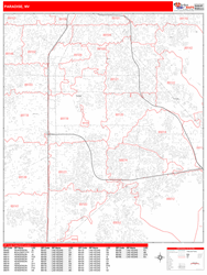 Paradise Zip Code Wall Map