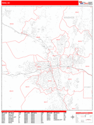 Reno Zip Code Wall Map