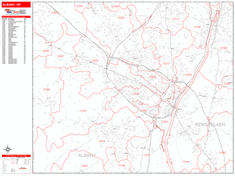 Albany Zip Code Wall Map