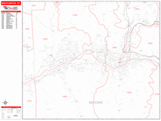 Binghamton Zip Code Wall Map