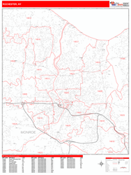 Rochester Zip Code Wall Map