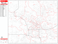 Akron Zip Code Wall Map