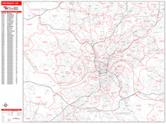 Cincinnati Zip Code Wall Map