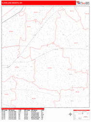 Cleveland Heights Zip Code Wall Map