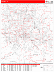 Columbus Zip Code Wall Map