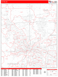 Dayton Zip Code Wall Map