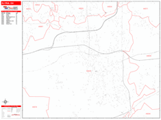 Elyria Zip Code Wall Map