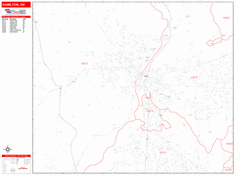 Hamilton Zip Code Wall Map