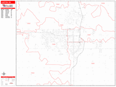 Lawton Zip Code Wall Map