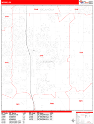 Moore Zip Code Wall Map