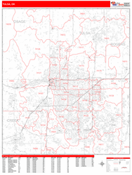 Tulsa Zip Code Wall Map