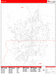 Bend Zip Code Wall Map