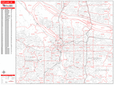 Portland Zip Code Wall Map