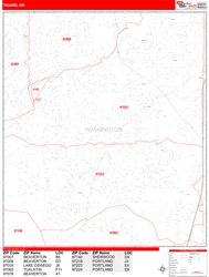 Tigard Zip Code Wall Map