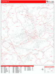 Allentown Zip Code Wall Map