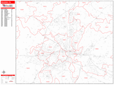 Reading Zip Code Wall Map