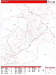 Scranton Zip Code Wall Map