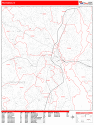 Providence Zip Code Wall Map