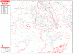 Charleston Zip Code Wall Map