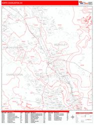 North Charleston Zip Code Wall Map